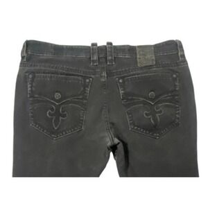 Rock Revival Men's Jeans Sz 44 Arther Alt Straight Black Embroidered Pockets
